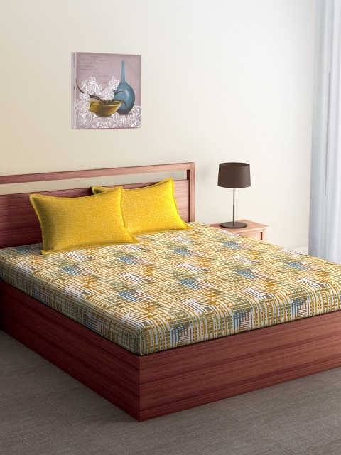 CORE Designed by SPACES Yellow Abstract Flat 144 TC Cotton 1 Queen Bedsheet with 2 Pillow Covers
CORE Designed by SPACES Yellow Abstract Flat 144 TC Cotton 1 Queen Bedsheet with 2 Pillow Covers