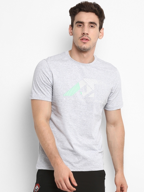 Alcis Men Grey Printed Round Neck T-shirt