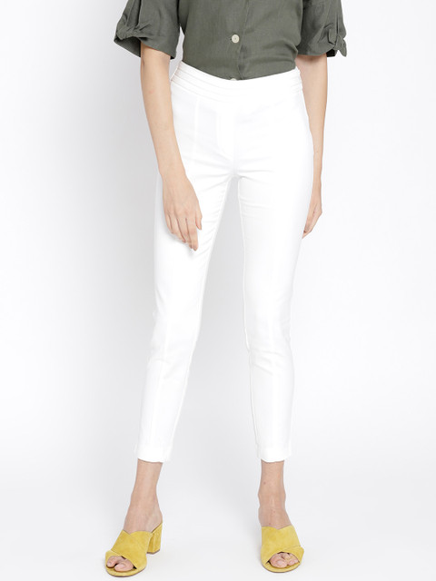 MANGO Women Off-White Skinny Fit Solid Trousers
MANGO Women Off-White Skinny Fit Solid Trousers