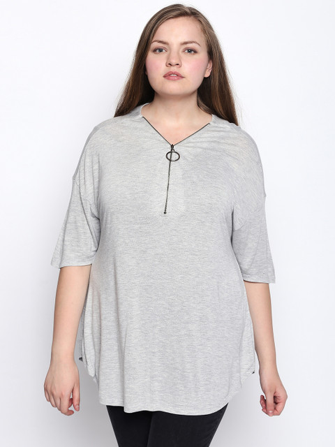 JUNAROSE Plus Size Women Grey Solid Top
JUNAROSE Plus Size Women Grey Solid Top