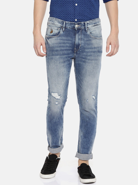 U.S. Polo Assn. Denim Co. Men Blue Slim Tapered Fit Mid-Rise Distressed Stretchable Jeans
U.S. Polo Assn. Denim Co. Men Blue Slim Tapered Fit Mid-Rise Distressed Stretchable Jeans