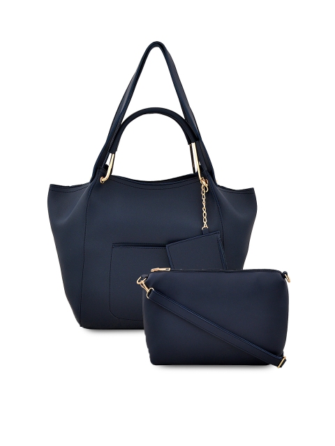 LaFille Set of 2 Blue Solid Handbags
