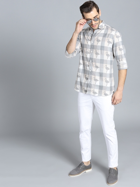 Rohit Bal Limited Men Grey & Beige Regular Fit Checked Casual Shirt with Block Print
Rohit Bal Limited Men Grey & Beige Regular Fit Checked Casual Shirt with Block Print