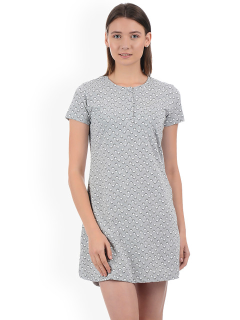 Sweet Dreams Grey Melange & White Printed Nightdress 200678-AOP-39
Sweet Dreams Grey Melange & White Printed Nightdress 200678-AOP-39