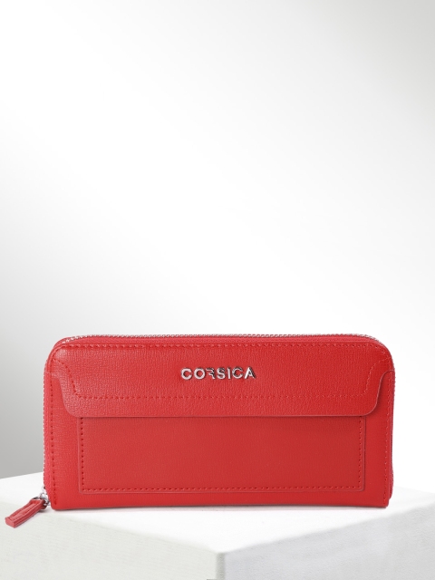 CORSICA Women Red Solid Zip Around Wallet
