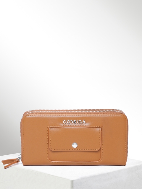CORSICA Women Brown Solid Zip Around Wallet