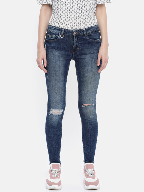 ONLY Women Blue Carmen Valeria Skinny Fit Mid-Rise Mildly Distressed Stretchable Jeans 
ONLY Women Blue Carmen Valeria Skinny Fit Mid-Rise Mildly Distressed Stretchable Jeans