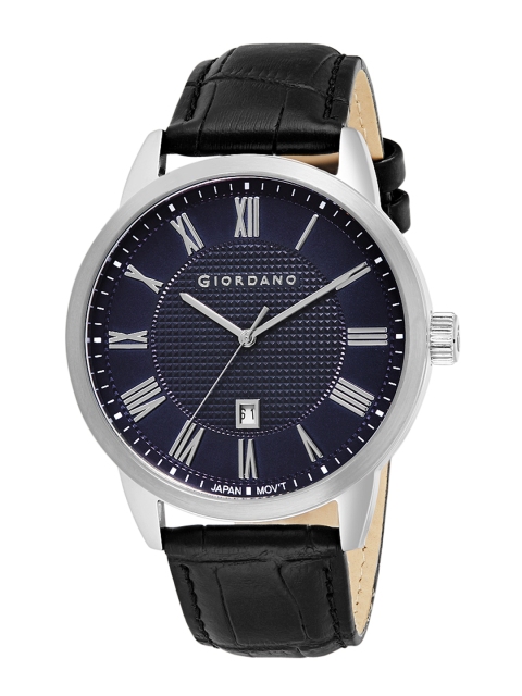 GIORDANO Men Blue Leather Analogue Watch 1945-01
