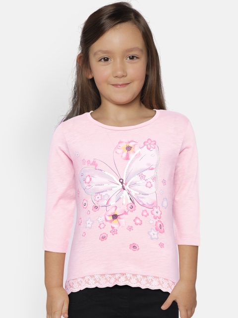 United Colors of Benetton Girls Pink Printed Top