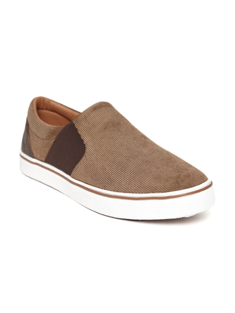 Aeropostale Men Brown Corduroy Slip-On Sneakers