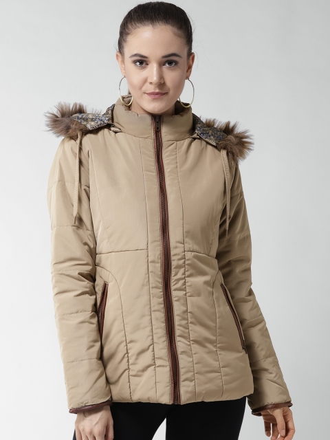 Fort Collins Women Khaki Solid Parka Jacket