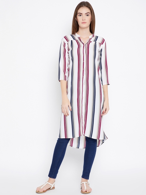 Ruhaans White & Blue Striped Tunic