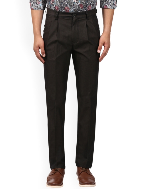 ColorPlus Men Black Regular Fit Solid Regular Trousers
