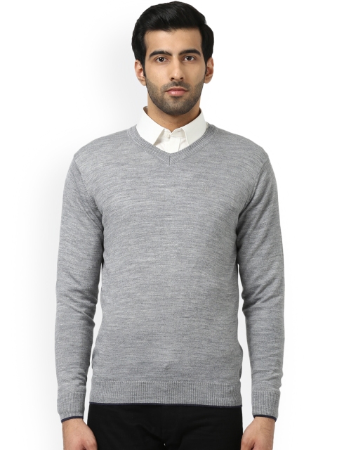Raymond Men Grey Solid Pullover