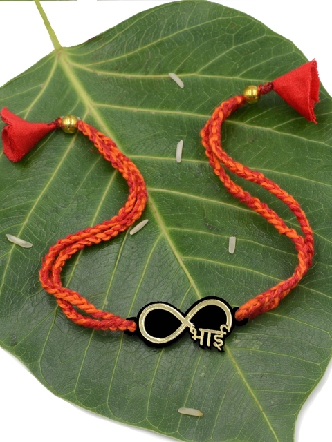 Krafted with Happiness Gold-Toned Plastic Love You Till Infinity Bhai Handcrafted Rakhi
Krafted with Happiness Gold-Toned Plastic Love You Till Infinity Bhai Handcrafted Rakhi