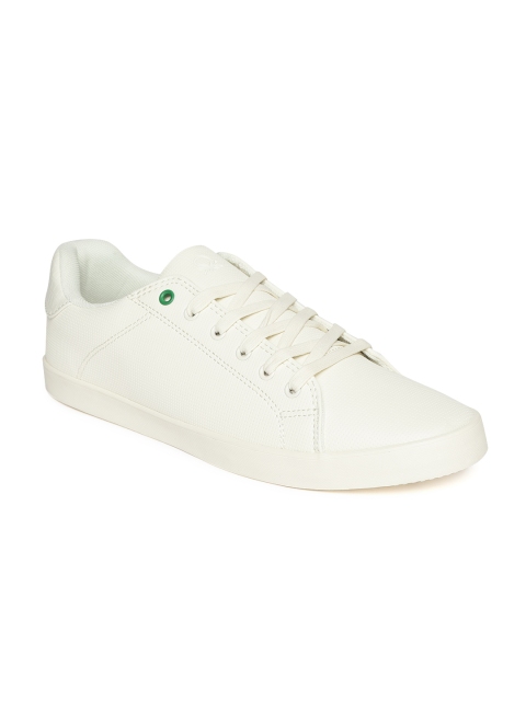 United Colors of Benetton Men White Textured Sneakers