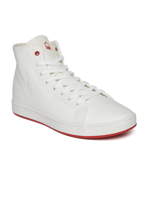 United Colors of Benetton Men White Solid Mid-Top Sneakers 
United Colors of Benetton Men White Solid Mid-Top Sneakers