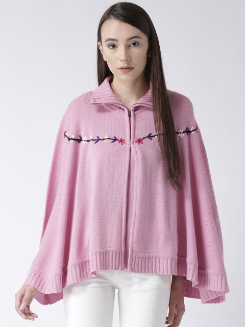 Club York Pink Solid Open Front Shrug