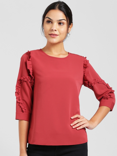Zink London Women Red Solid Top