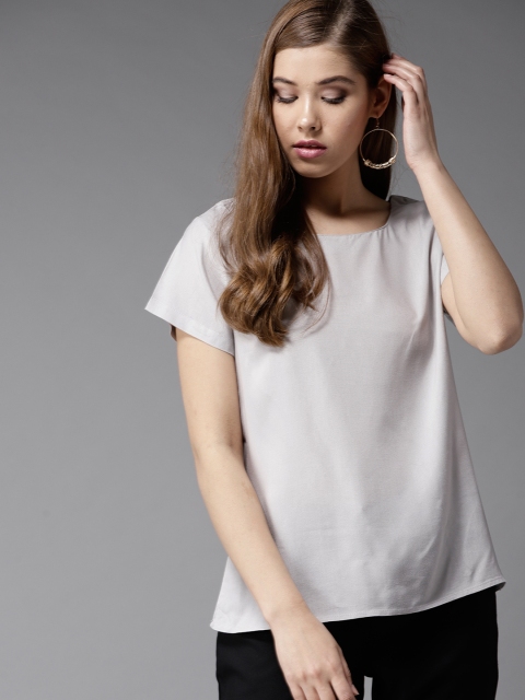 HERE&NOW Women Grey Solid Top