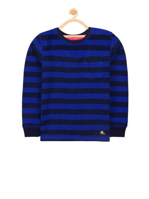 Cherry Crumble Unisex Blue & Black Striped Sweatshirt