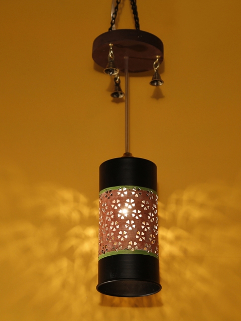 ExclusiveLane Black & Orange Cylindrical Metal Pendant Hanging Lamp Shade (1 Shade), Brown
ExclusiveLane Black & Orange Cylindrical Metal Pendant Hanging Lamp Shade (1 Shade), Brown