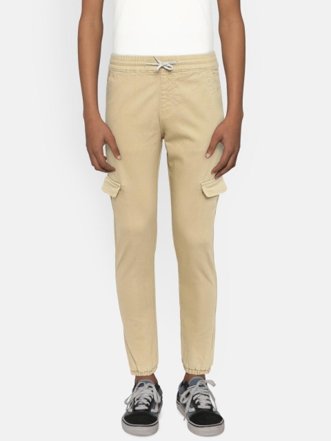 Bossini Boys Beige Regular Fit Solid Joggers