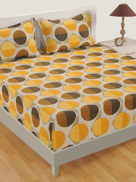 SWAYAM Yellow & Brown Geometric Flat 160 TC Cotton 1 King Bedsheet with 2 Pillow Covers
SWAYAM Yellow & Brown Geometric Flat 160 TC Cotton 1 King Bedsheet with 2 Pillow Covers