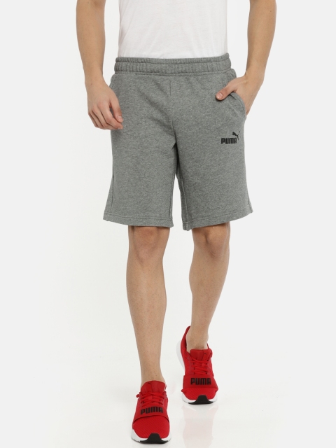 Puma Men Grey Solid Elevated ESS Slim Sports Shorts