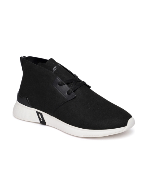 Levis Men Black Solid Mid-Top Sneakers