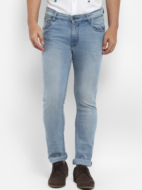 Parx Men Blue Slim Fit Mid-Rise Clean Look Jeans