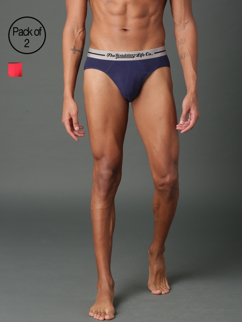Roadster Men Pack of 2 Red and Navy Blue Solid Ultra Durable Briefs RDST-BR-PK2-001BC
Roadster Men Pack of 2 Red and Navy Blue Solid Ultra Durable Briefs RDST-BR-PK2-001BC