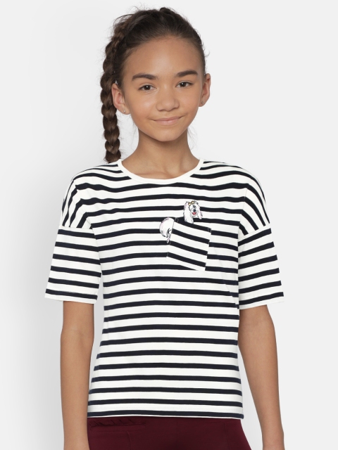 United Colors of Benetton Girls Black & White Striped Top