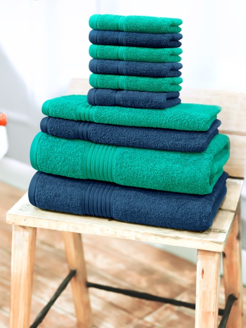 Swiss Republic Signature Unisex 630 GSM 10 Piece 100% Cotton Bath Towel Set, Navy blue
Swiss Republic Signature Unisex 630 GSM 10 Piece 100% Cotton Bath Towel Set, Navy blue