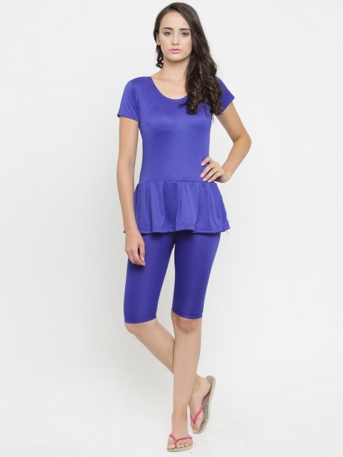 N-Gal Blue Blue Peplum Swimsuit NBES06