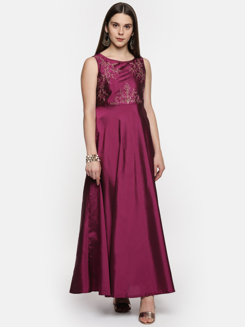 TRISHAA BY PANTALOONS Women Magenta Embellished Fit and Flare Dress
TRISHAA BY PANTALOONS Women Magenta Embellished Fit and Flare Dress