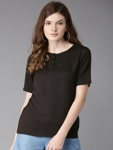 HERE&NOW Women Black Solid Top