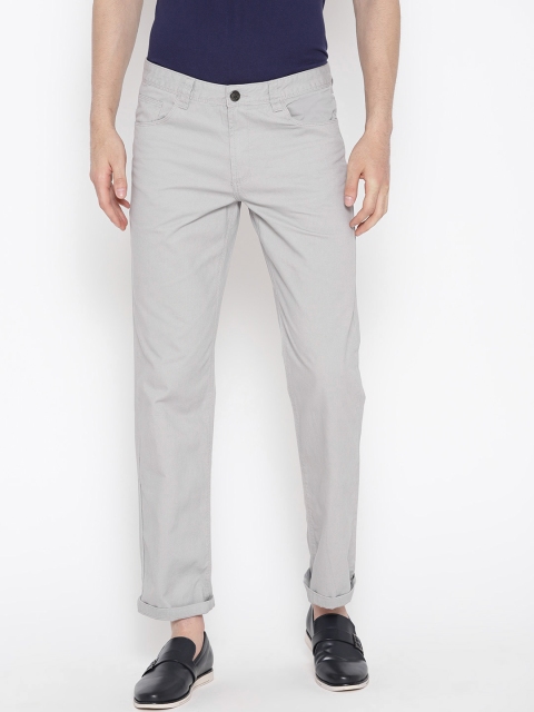 OVS Men Grey Jack Regular Fit Solid Trousers