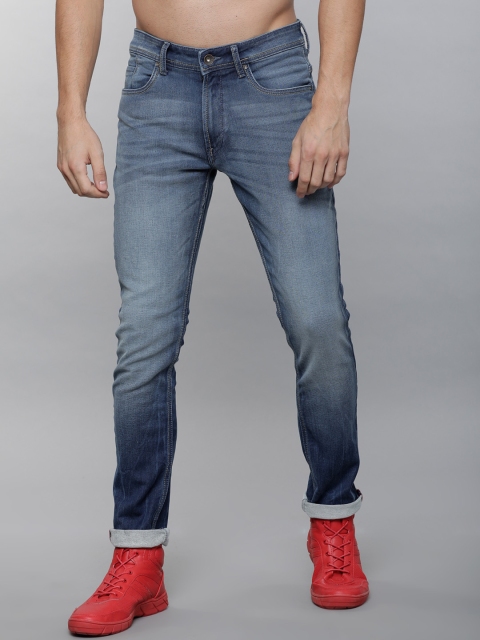 LOCOMOTIVE Men Blue Slim Fit Mid-Rise Clean Look Stretchable Jeans