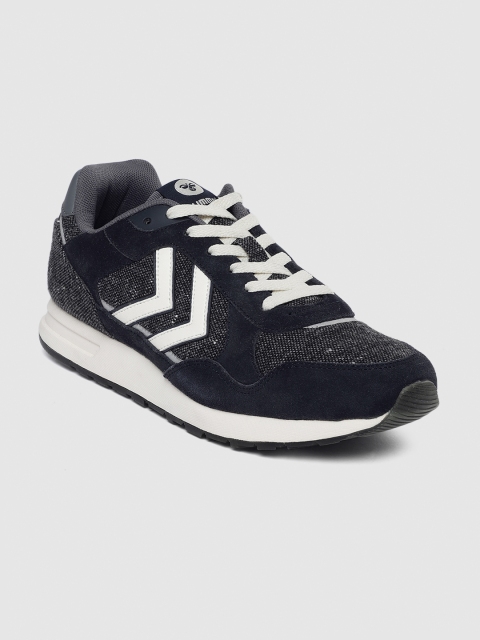 hummel Unisex Navy Blue Solid Sneakers