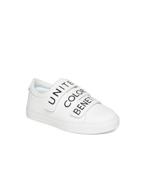 United Colors of Benetton Unisex White Printed Sneakers