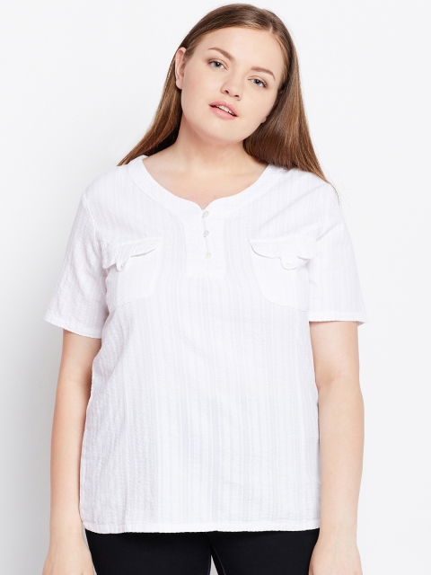 Oxolloxo Women White Solid Top