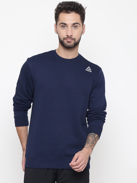 Reebok Men Navy Blue Solid CORE Training Sweatshirts