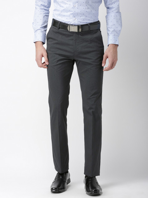 Arrow Men Charcoal Tapered Fit Solid Formal Trousers
Arrow Men Charcoal Tapered Fit Solid Formal Trousers