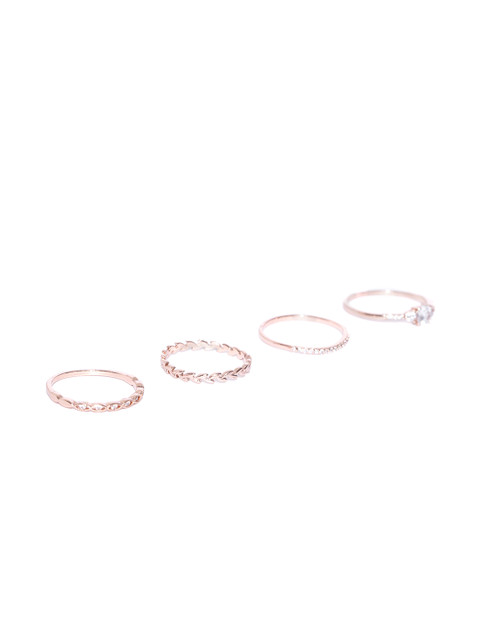 Accessorize Set of 4 Rose Gold-Plated Finger Rings
Accessorize Set of 4 Rose Gold-Plated Finger Rings