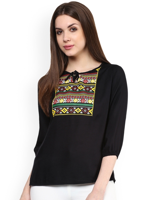 Mayra Women Black Printed Top