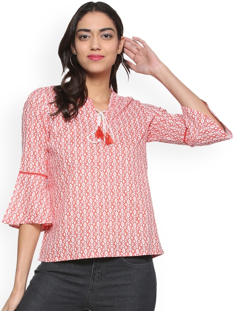 People Women Red Printed A-Line Top