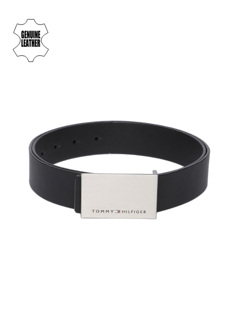Tommy Hilfiger Men Black Genuine Leather Solid Belt