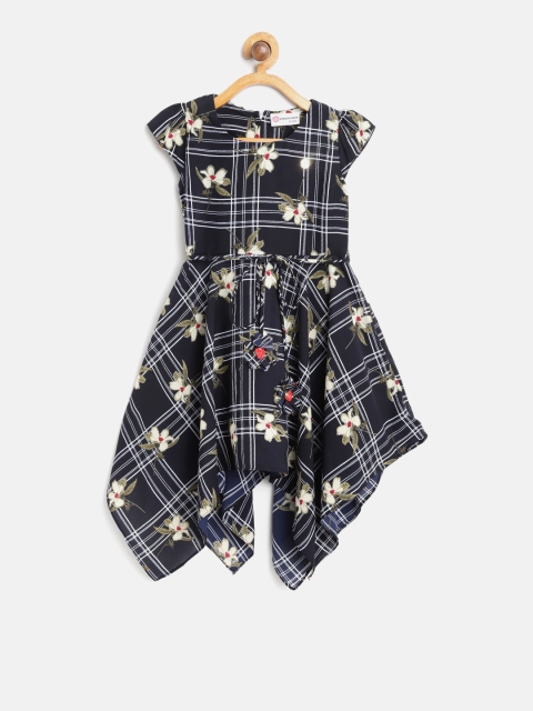 Peppermint Girls Navy & Off-White Printed Fit & Flare Dress with Checked Detail, Navy blue
Peppermint Girls Navy & Off-White Printed Fit & Flare Dress with Checked Detail, Navy blue