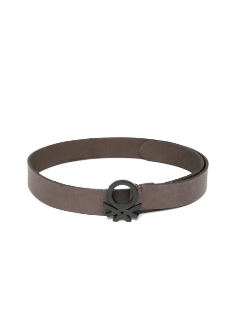 United Colors of Benetton Men Coffee Brown Solid Leather Belt